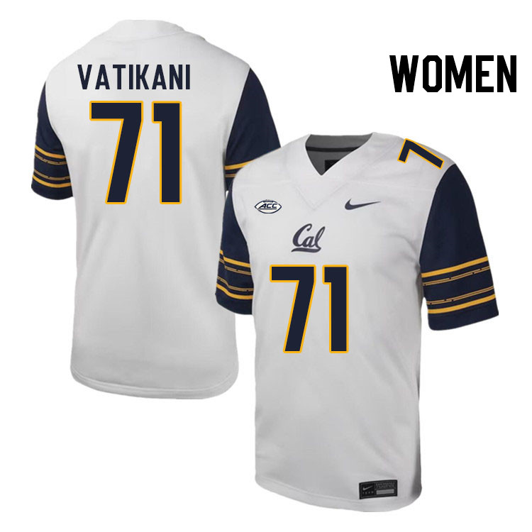 Women #71 Sioape Vatikani California Golden Bears ACC Conference College Football Jerseys Stitched S